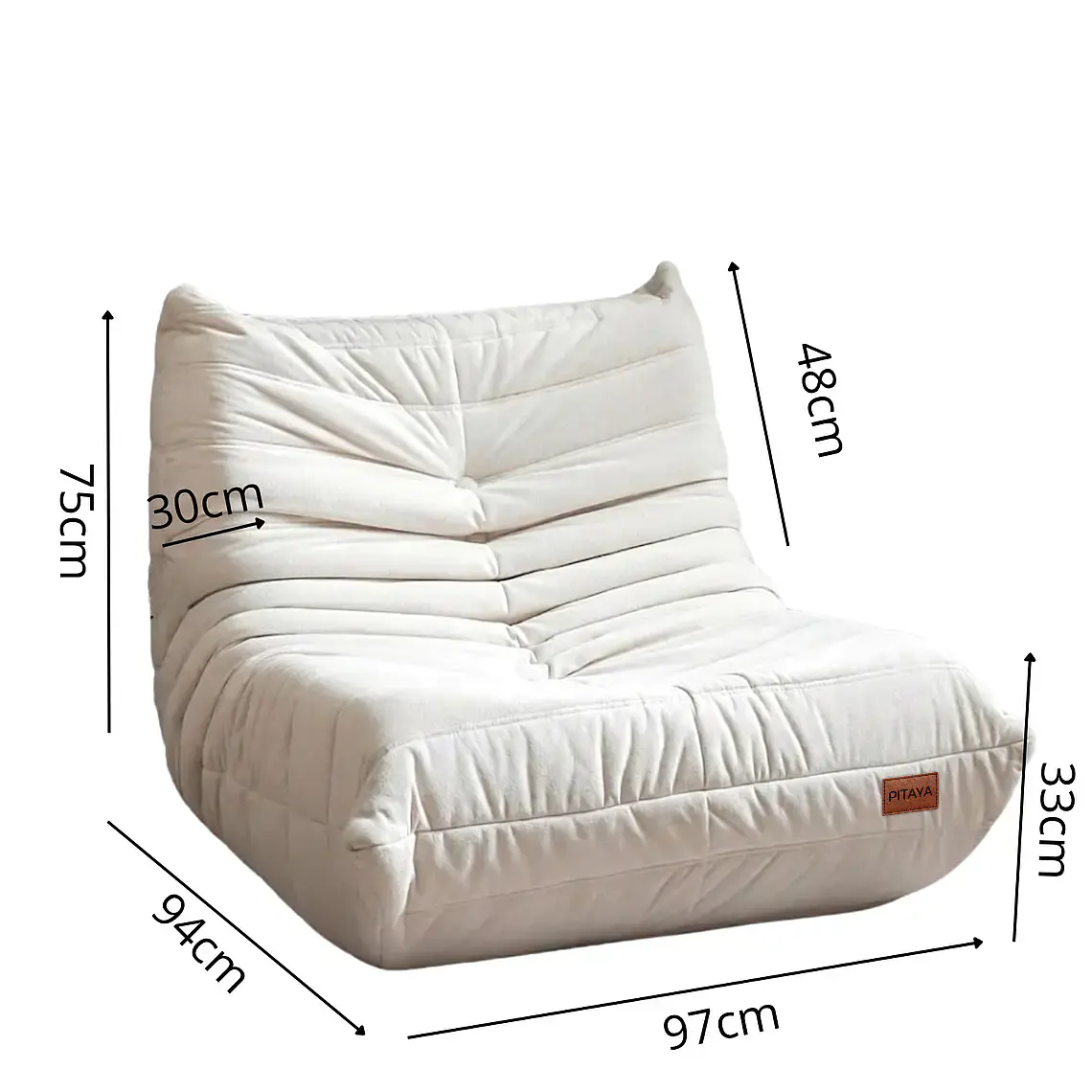 Sofá Puff Individual Tipo Togo Sillón Ergonómico 97x75cm 2