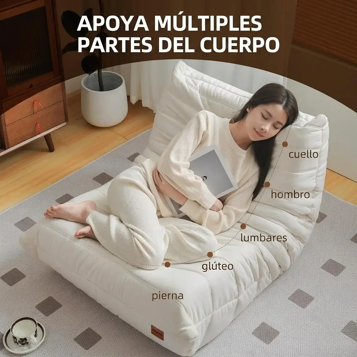 Sofá Puff Individual Tipo Togo Sillón Ergonómico 97x75cm 4