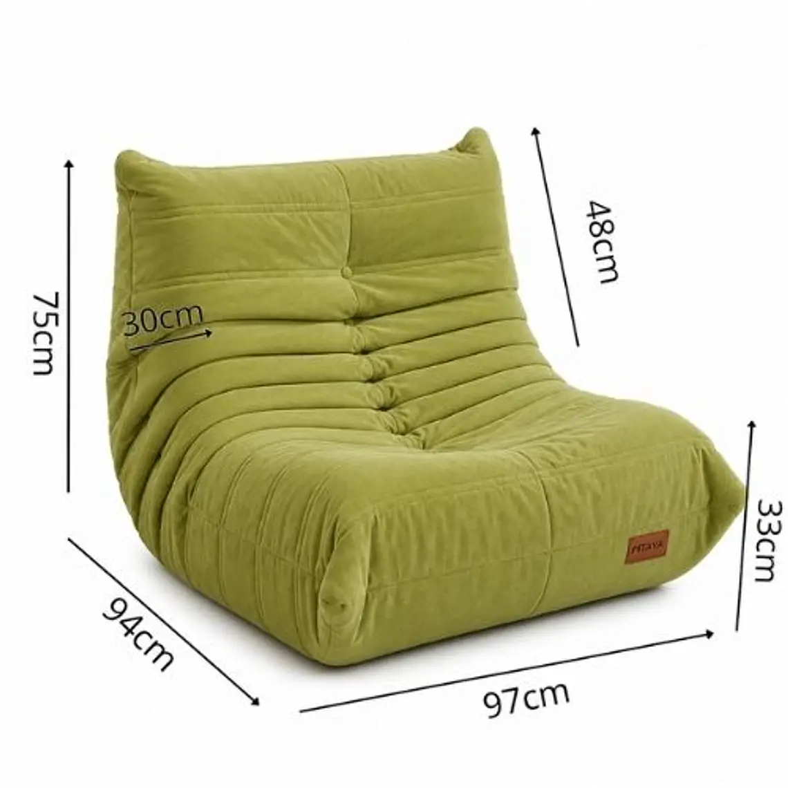 Sofá Puff Individual Tipo Togo Sillón Ergonómico 97x75cm 2