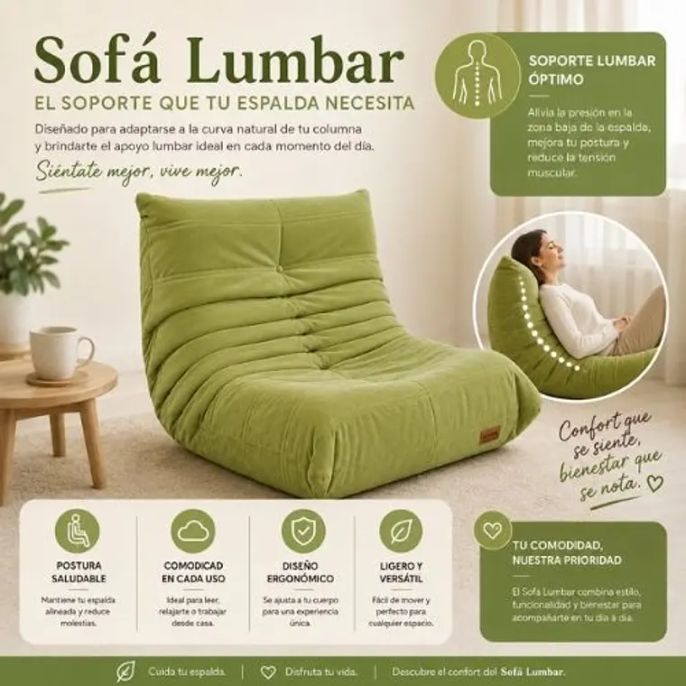 Sofá Puff Individual Tipo Togo Sillón Ergonómico 97x75cm 6