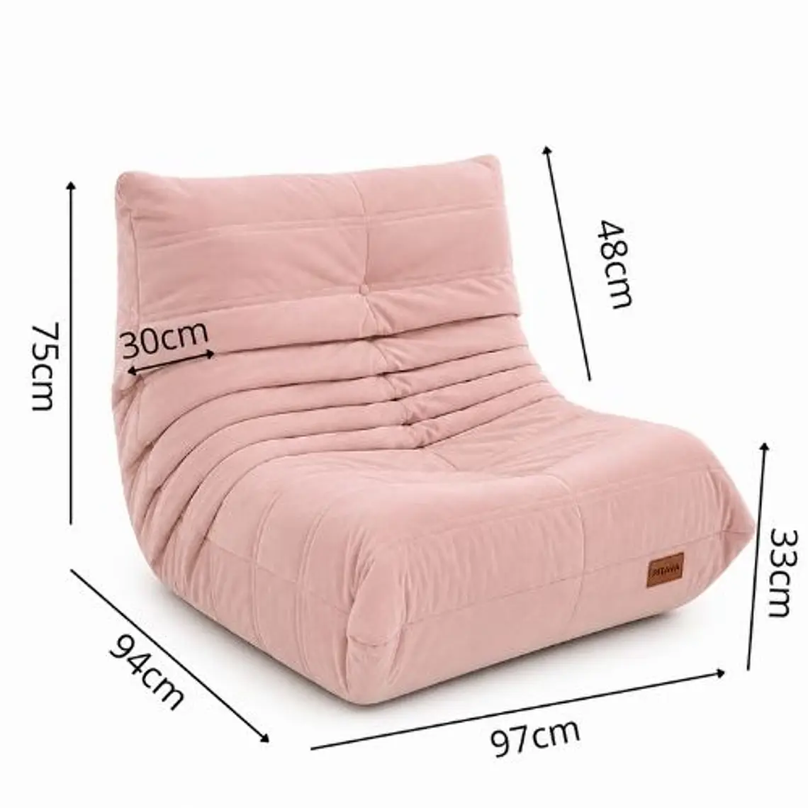 Sofá Puff Individual Tipo Togo Sillón Ergonómico 97x75cm 2