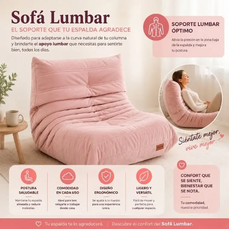 Sofá Puff Individual Tipo Togo Sillón Ergonómico 97x75cm 6