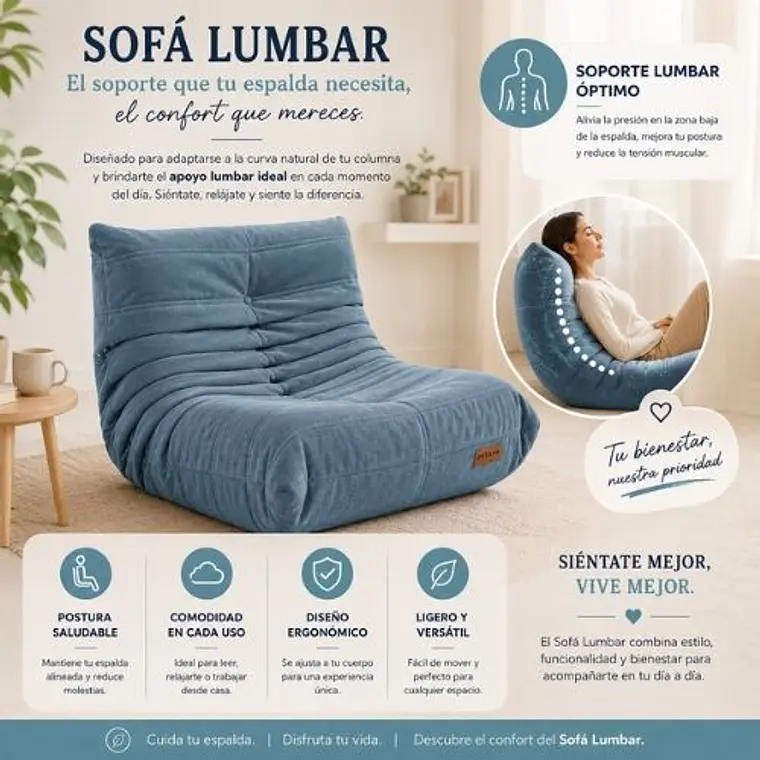 Sofá Puff Individual Tipo Togo Sillón Ergonómico 97x75cm 6