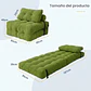 Silla Sofá Cama 187x85cm Puff Plegable Acolchada Hogar Verde - Miniatura 4
