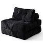 Silla Sofá Cama 187x85cm Puff Plegable Acolchada Hogar Negro - Miniatura 1