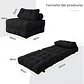 Silla Sofá Cama 187x85cm Puff Plegable Acolchada Hogar Negro - Miniatura 2
