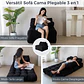 Silla Sofá Cama 187x85cm Puff Plegable Acolchada Hogar Negro - Miniatura 4