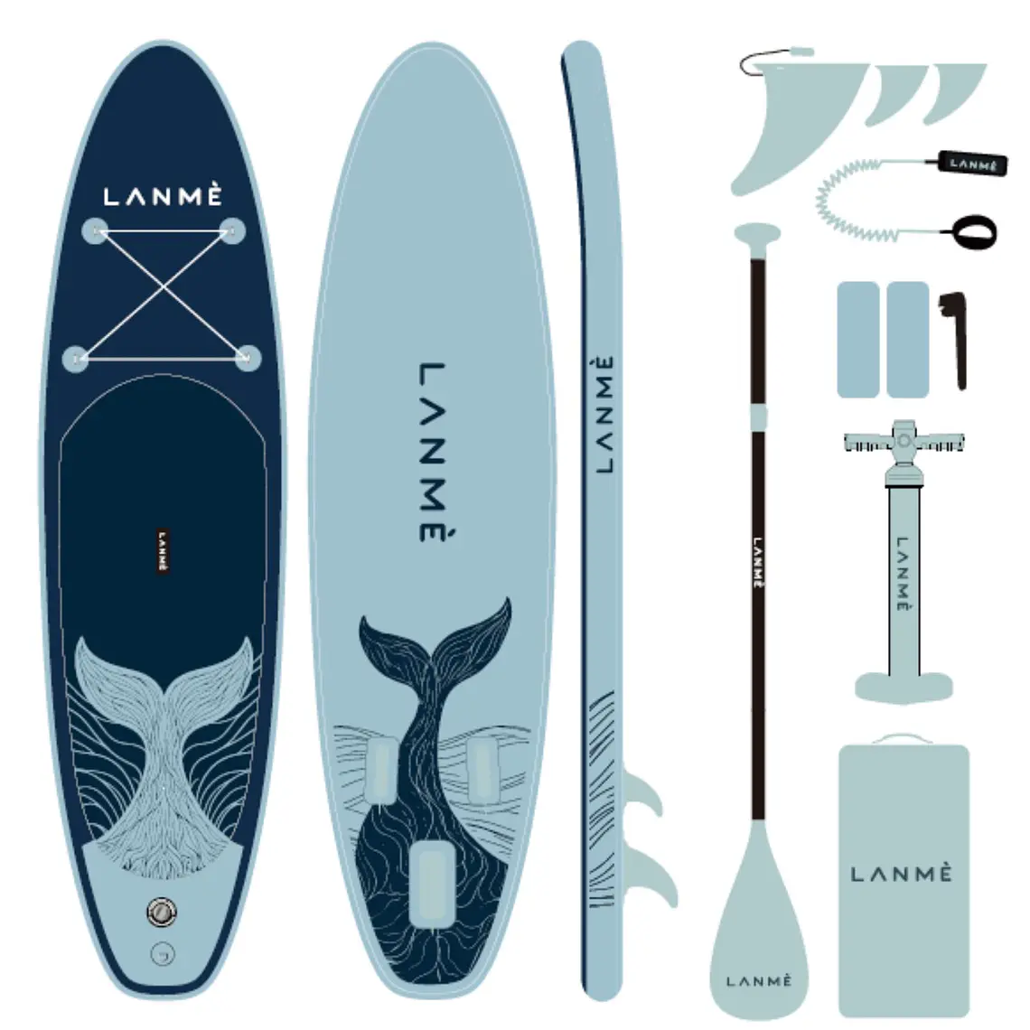 Tabla Paddle Surf Inflable LANME 320CMX83CM - Set Cola De Ballena 1