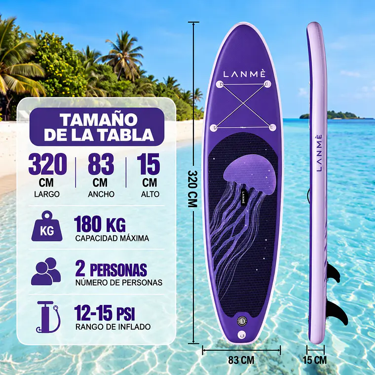 Tabla Paddle Surf LANME - Set De Medusa 5
