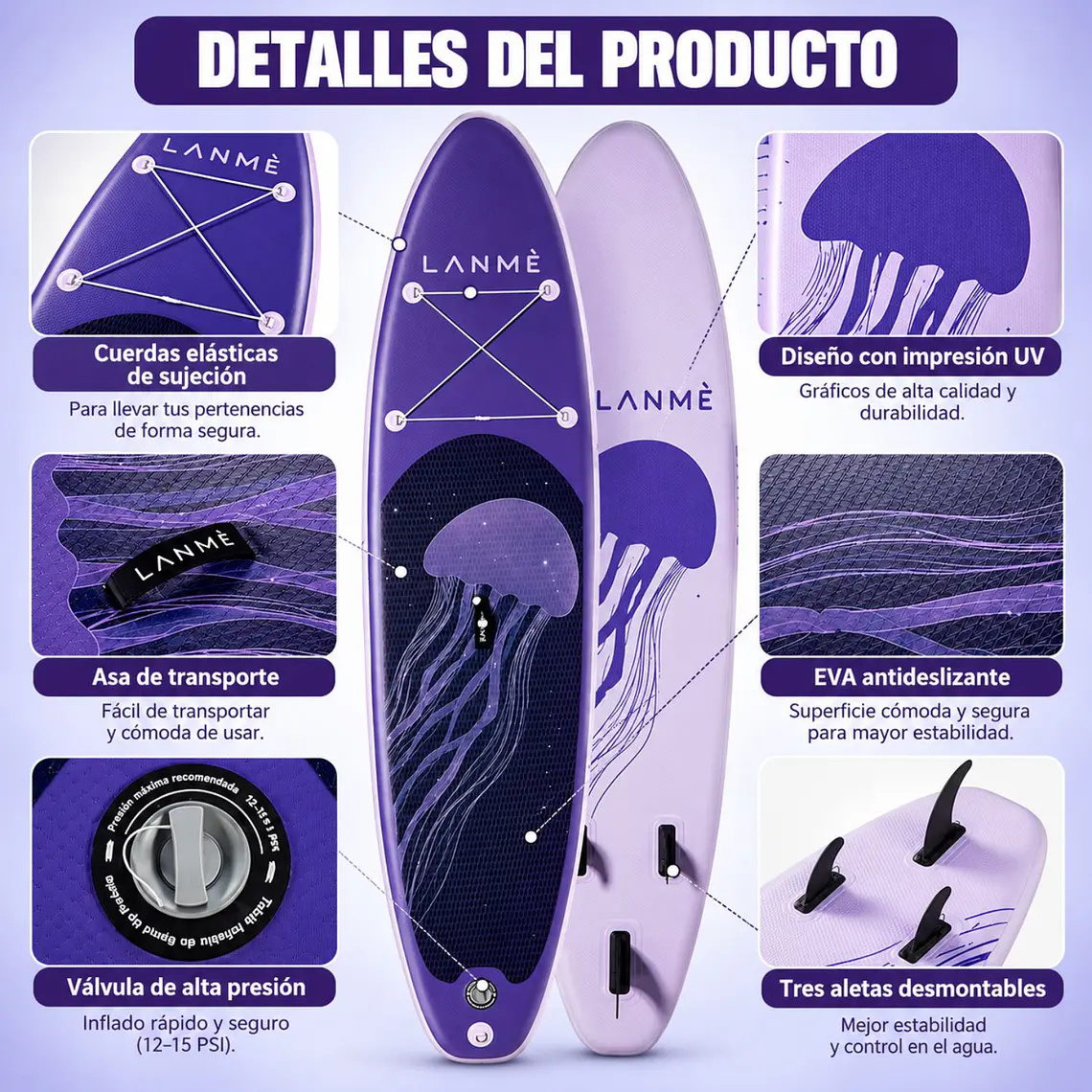 Tabla Paddle Surf LANME - Set De Medusa 6