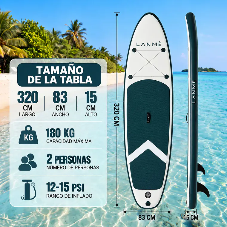 Tabla Paddle Surf LANME - Set De Surf Básico 5