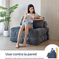 Silla Sofá Cama 187x85cm Puff Plegable Acolchada Hogar Gris (Reacondicionado) - Miniatura 3