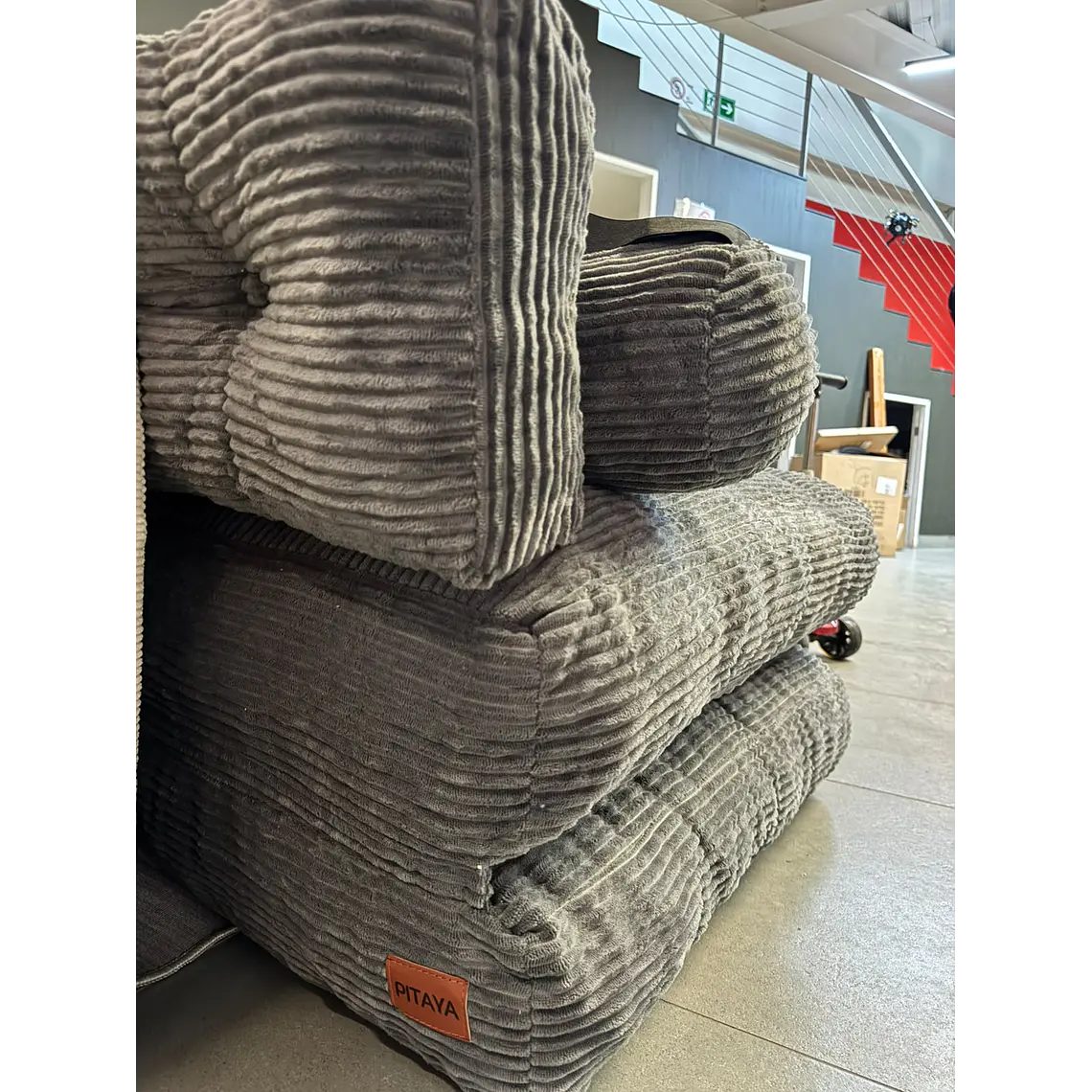 Silla Sofá Cama 187x85cm Puff Plegable Acolchada Hogar Gris (Reacondicionado) 5