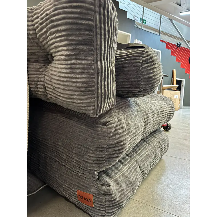 Silla Sofá Cama 187x85cm Puff Plegable Acolchada Hogar Gris (Reacondicionado) 5
