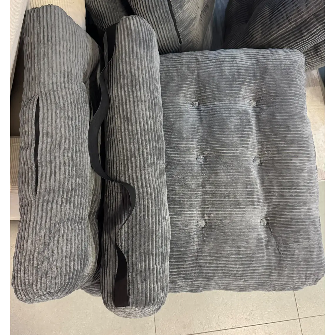 Silla Sofá Cama 187x85cm Puff Plegable Acolchada Hogar Gris (Reacondicionado) 8