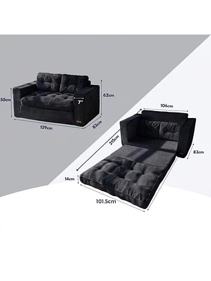 Sofa Cama 2 en 1 Convertible Plegable Espuma Densa