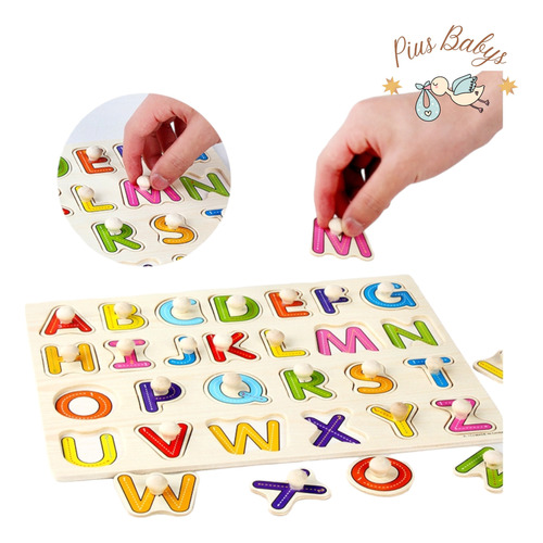 Juego de Encaje de Madera Frutas - Animales - Letras 3