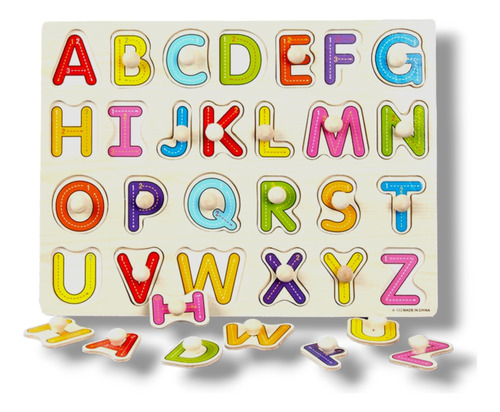 Juego de Encaje de Madera Frutas - Animales - Letras 9