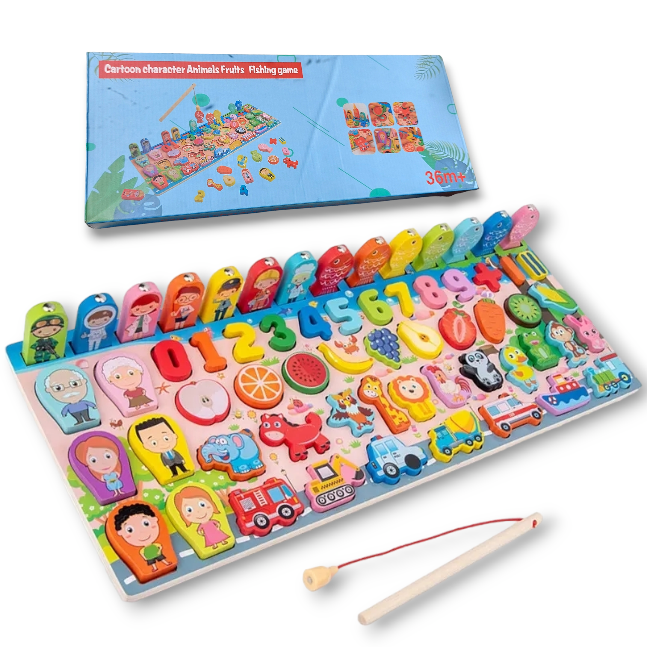 Tablero de piezas de encaje Montessori - 63 Piezas de madera 1