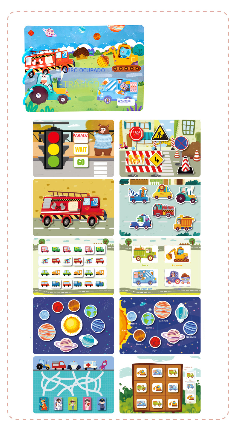 Libro de Tareas Múltiples - Desarrollo Cognitivo - Granja, Dinosaurio, Automóviles, Habilidades 9