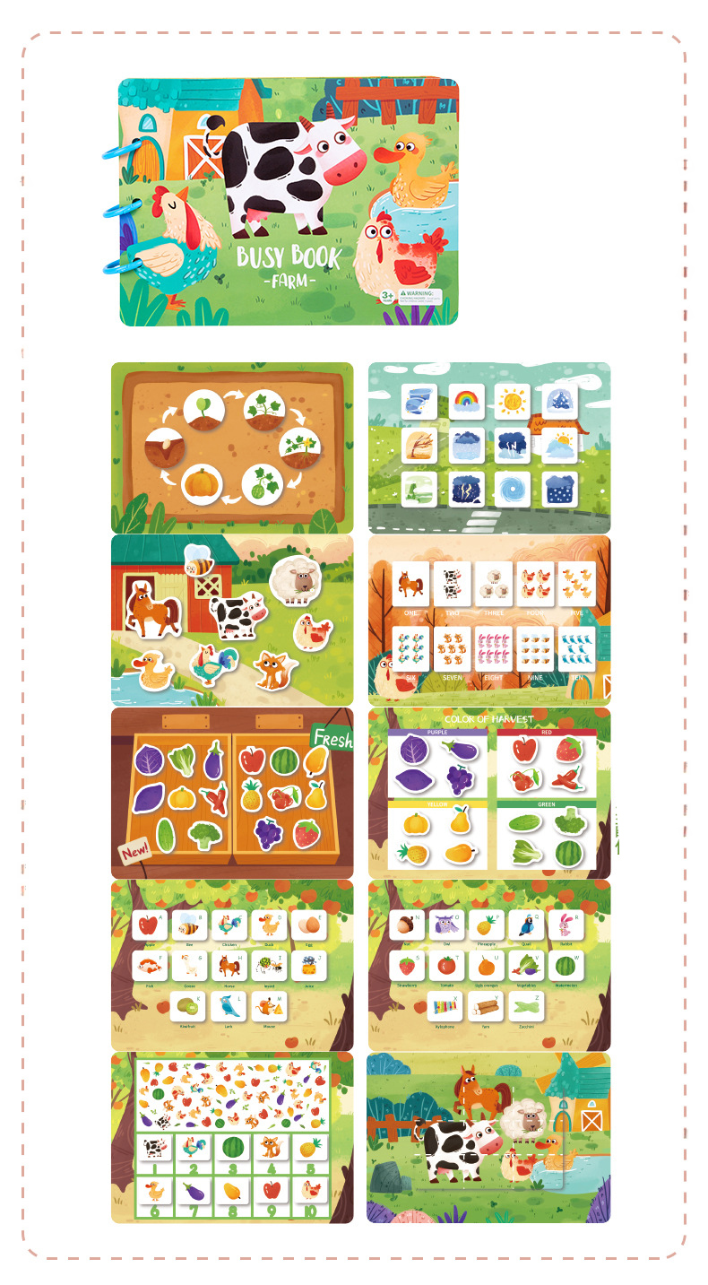 Libro de Tareas Múltiples - Desarrollo Cognitivo - Granja, Dinosaurio, Automóviles, Habilidades 10