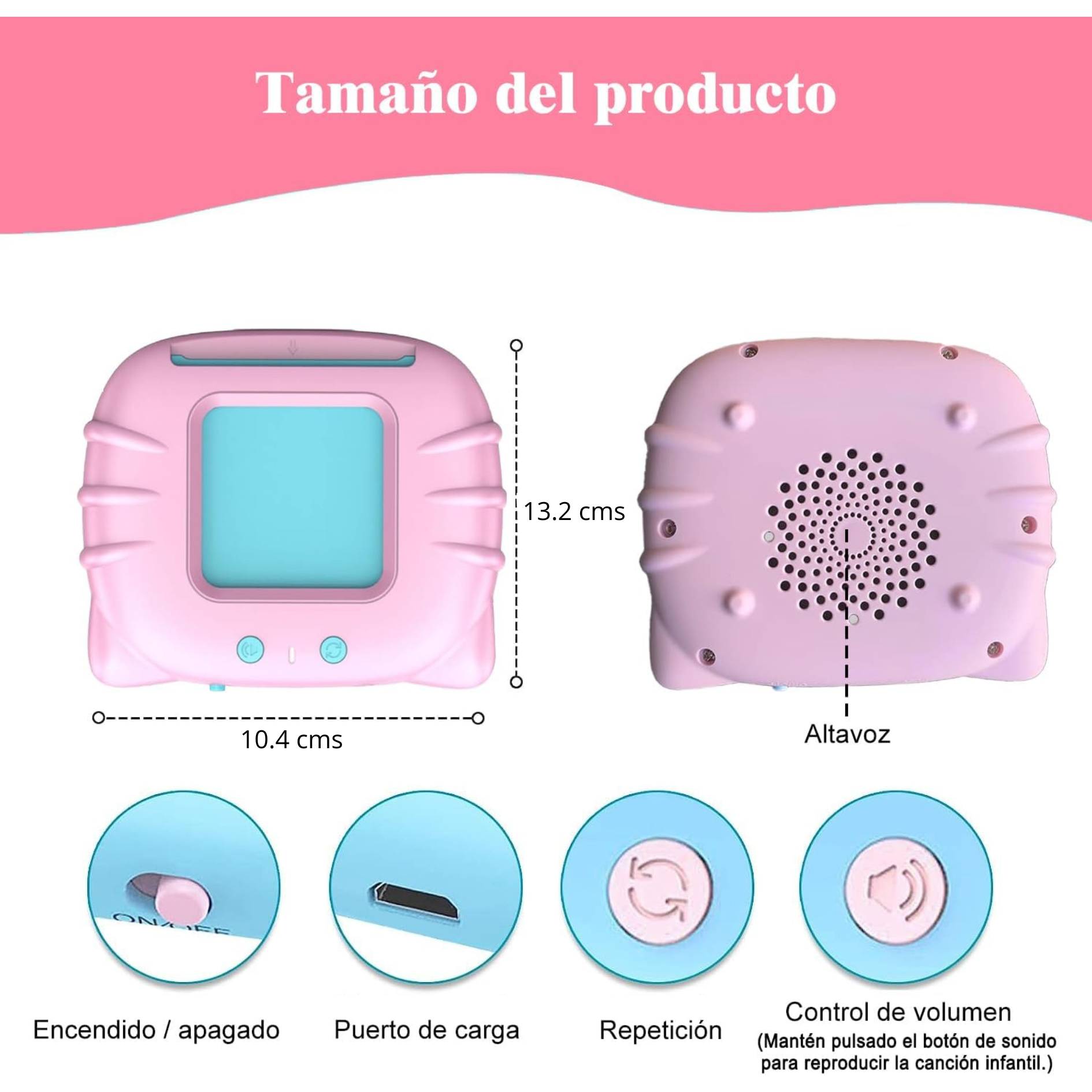 Maquina de lectura de tarjetas ROSADA - Ingles y Español 3