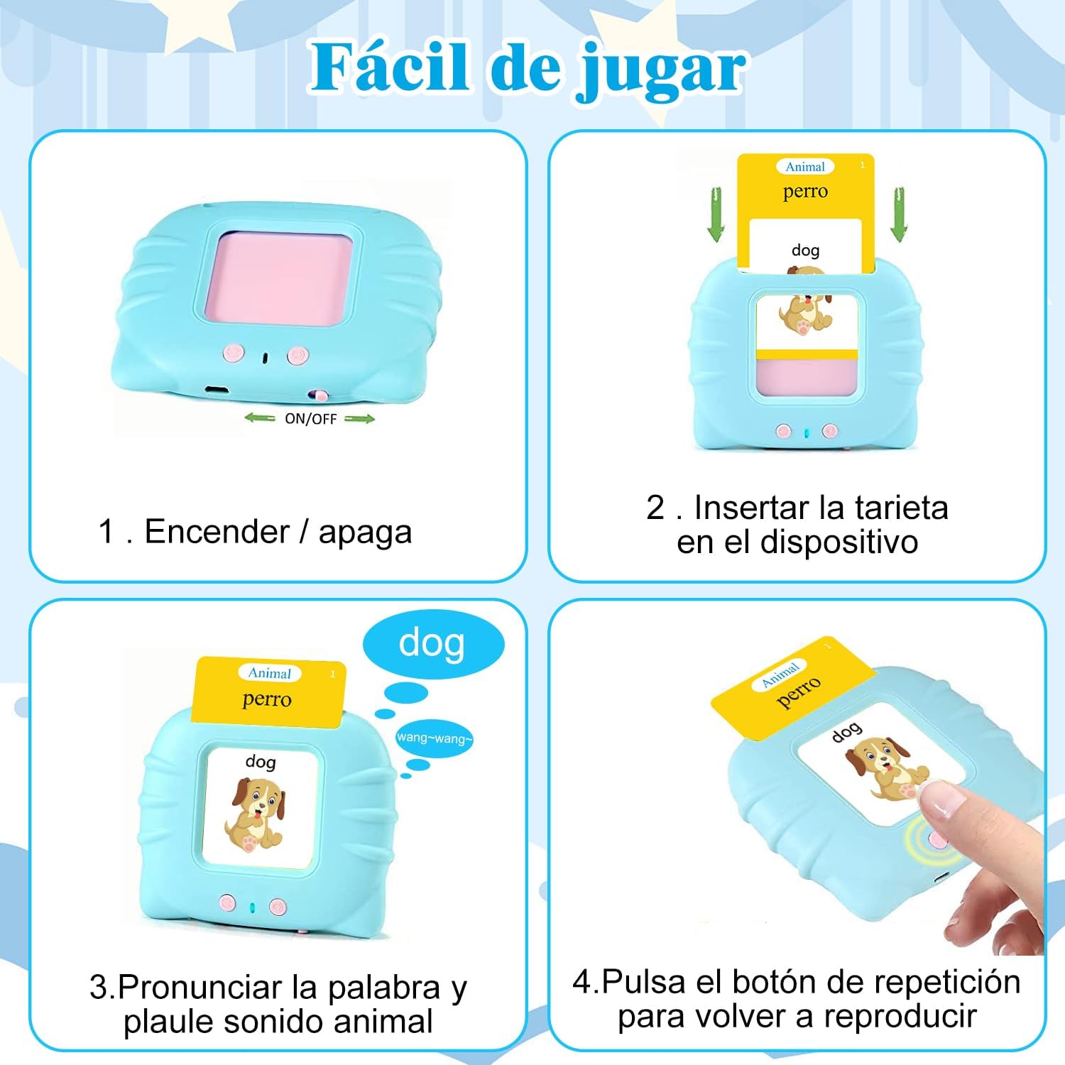 Maquina de lectura de tarjetas CELESTE - Ingles y Español 5