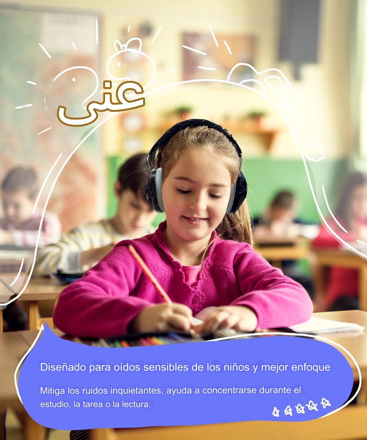 Audífonos Orejeras Antiruido Para Niños/Jóvenes Autismo Hiperacusia Sensibilidad TDAH - BLACK 2