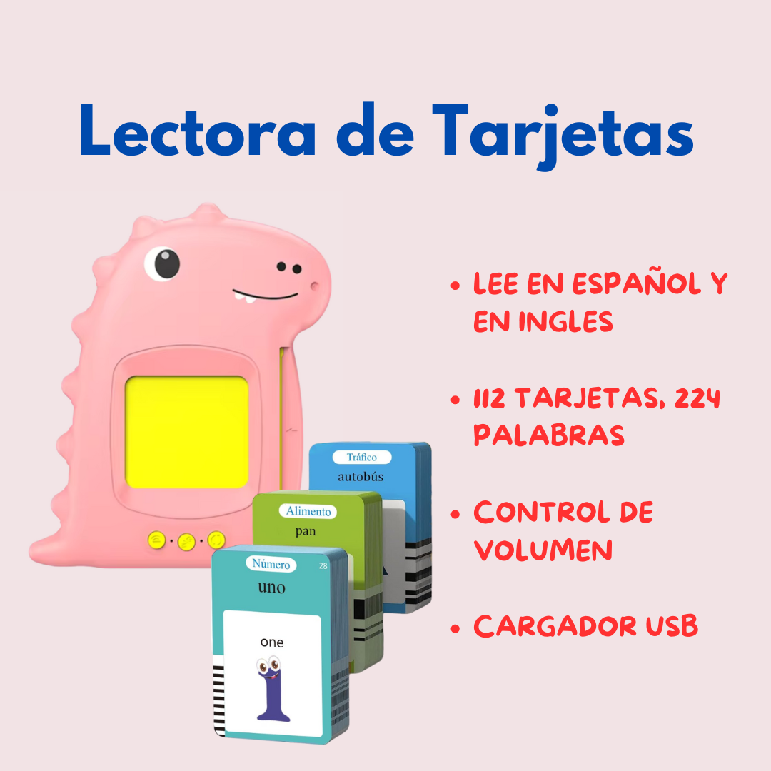 Maquina de lectura de tarjetas Dinosaurio Rosado 2