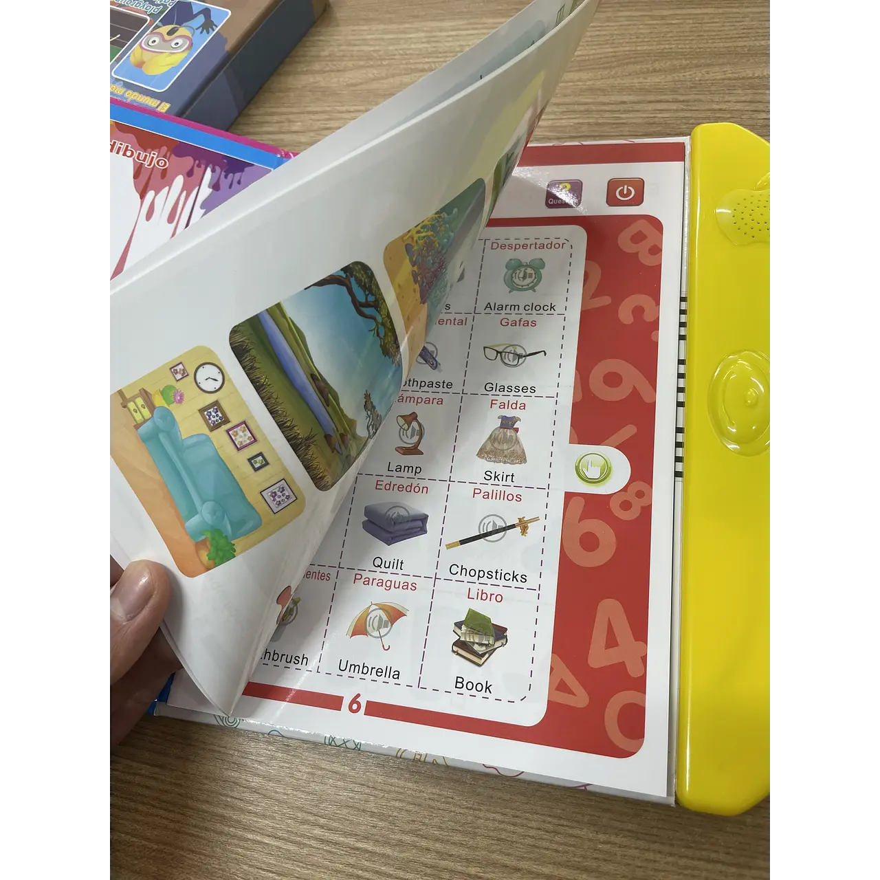 Libro didáctico interactivo de aprendizaje con sonidos - Español Inglés 6