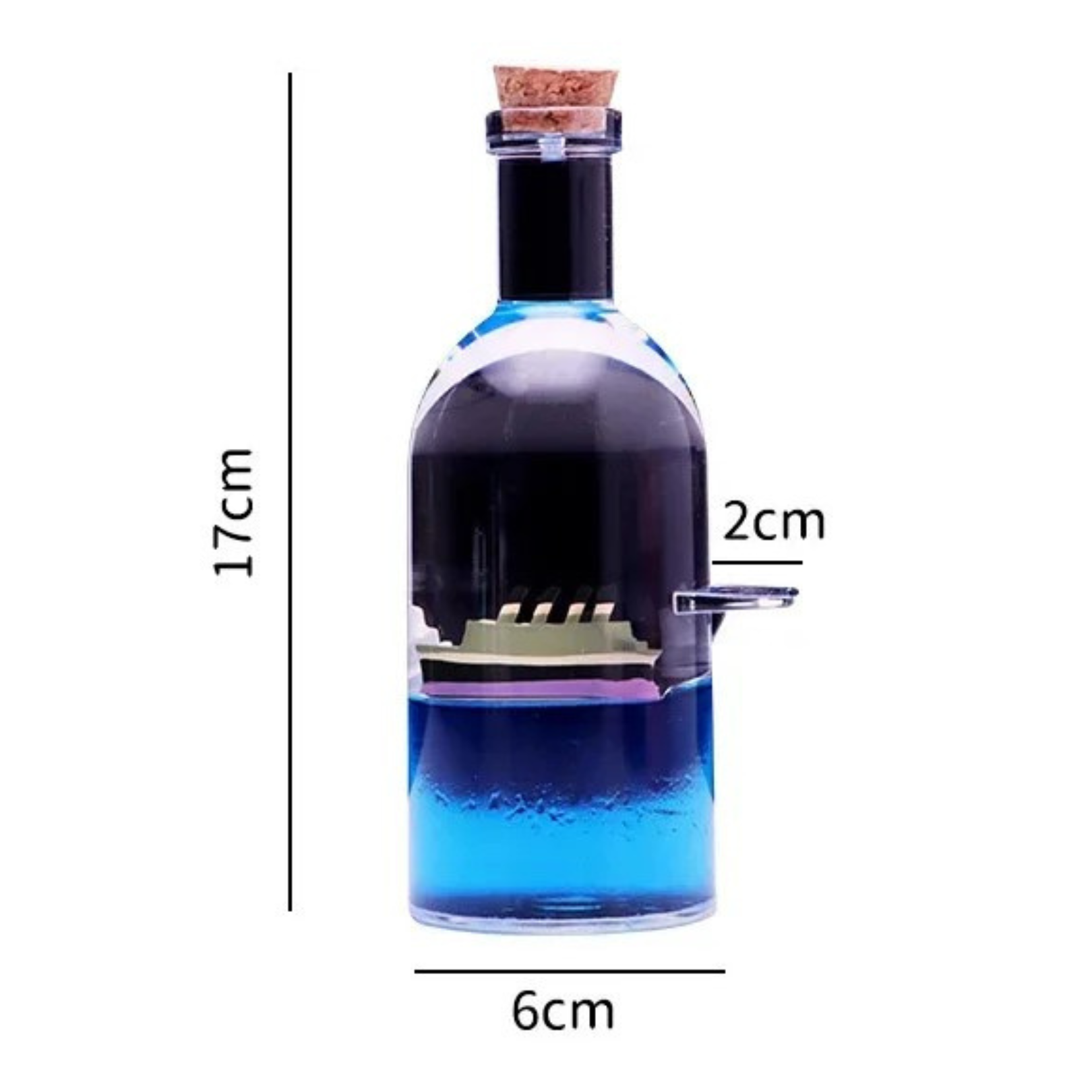 Botella de la calma - Modelo Barco y Pez 9