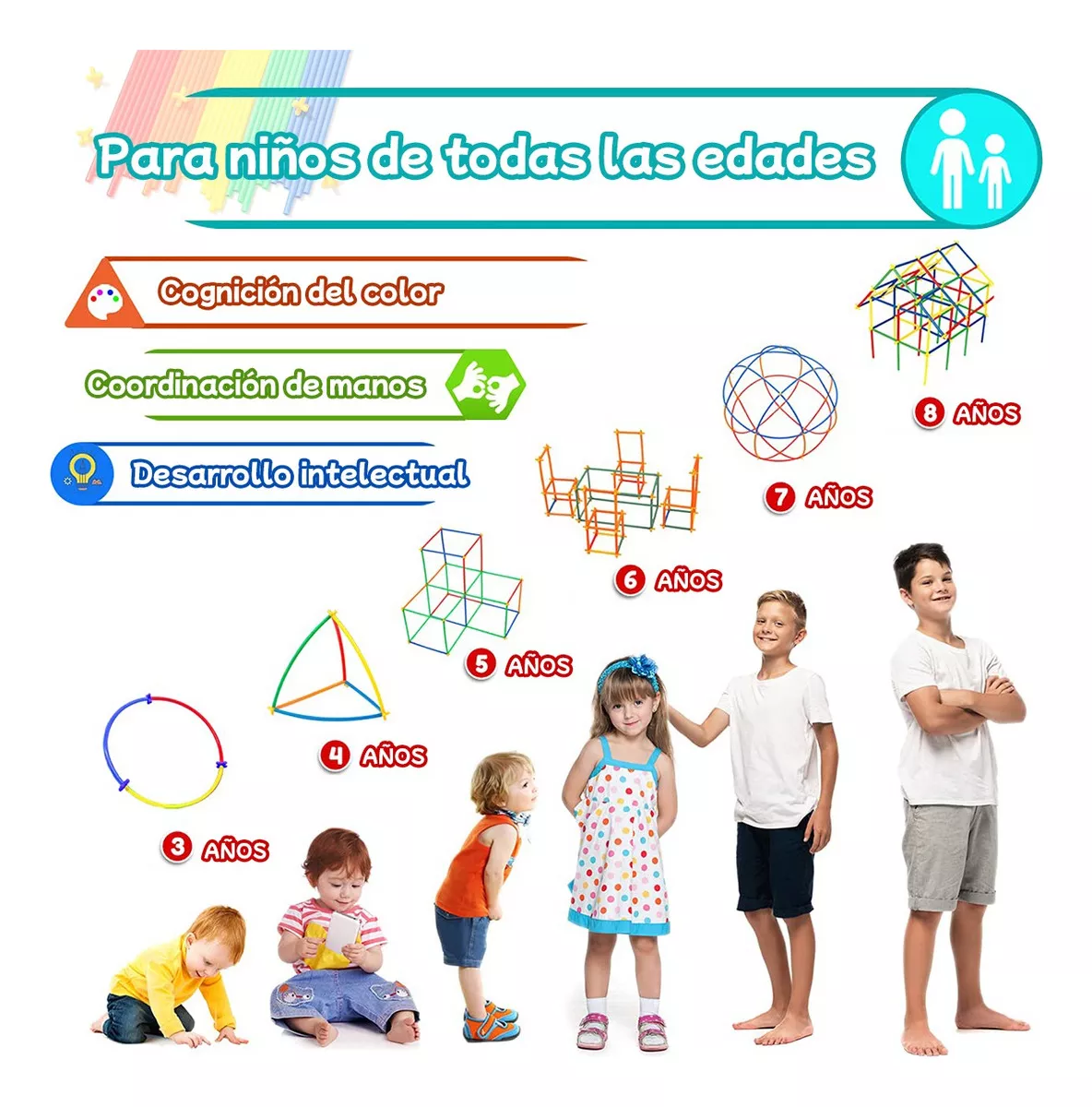 Barras de construccion - Straws Constructor 200 Unidades 3