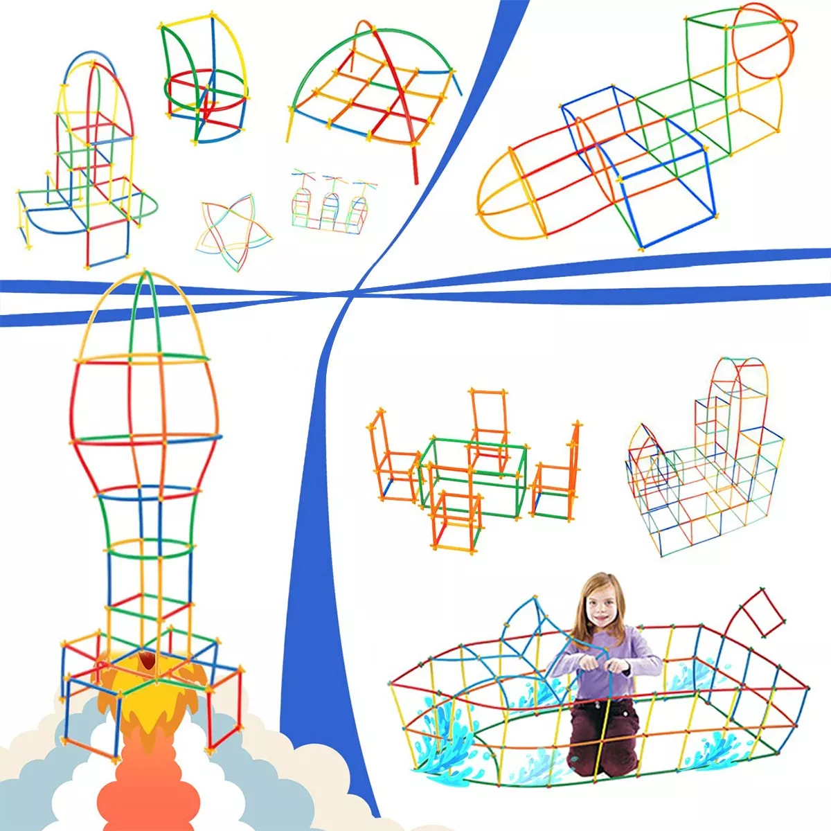 Barras de construccion - Straws Constructor 200 Unidades 2
