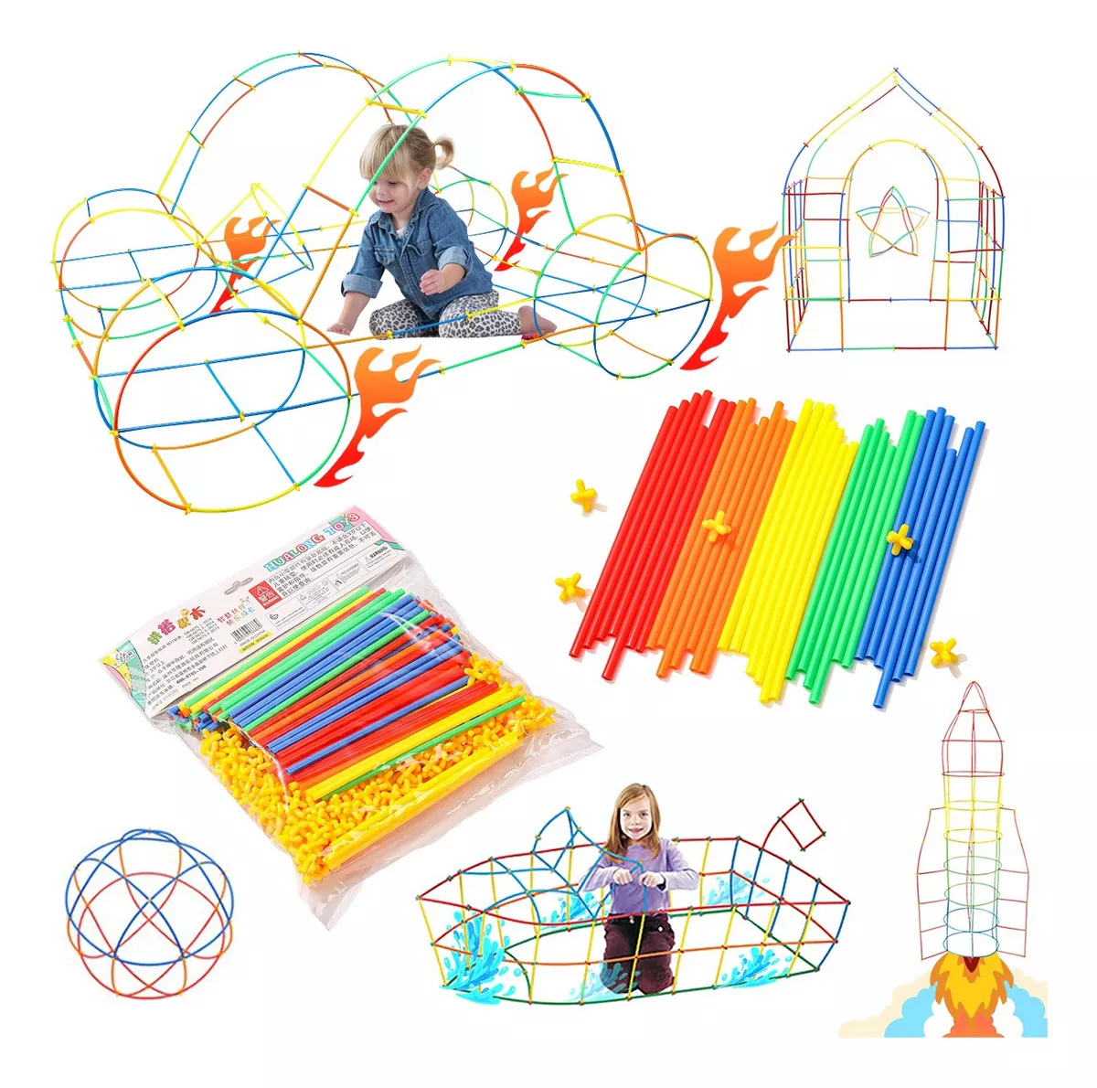 Barras de construccion - Straws Constructor 200 Unidades 1