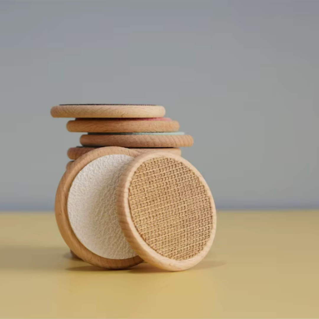Discos de madera sensoriales - Distintas Texturas 6