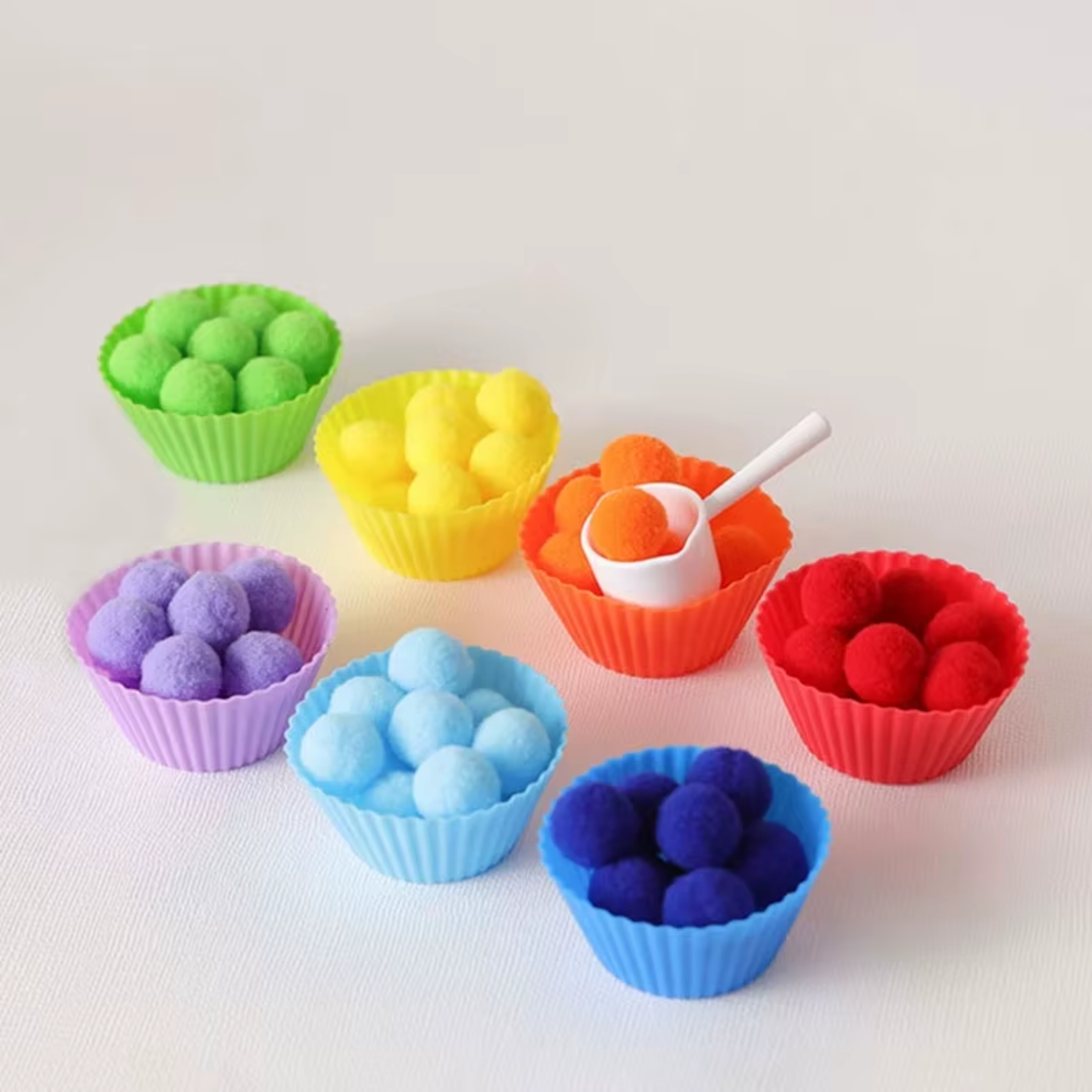 Set de clasificación motricidad pompones pinzas TEA TDAH 5