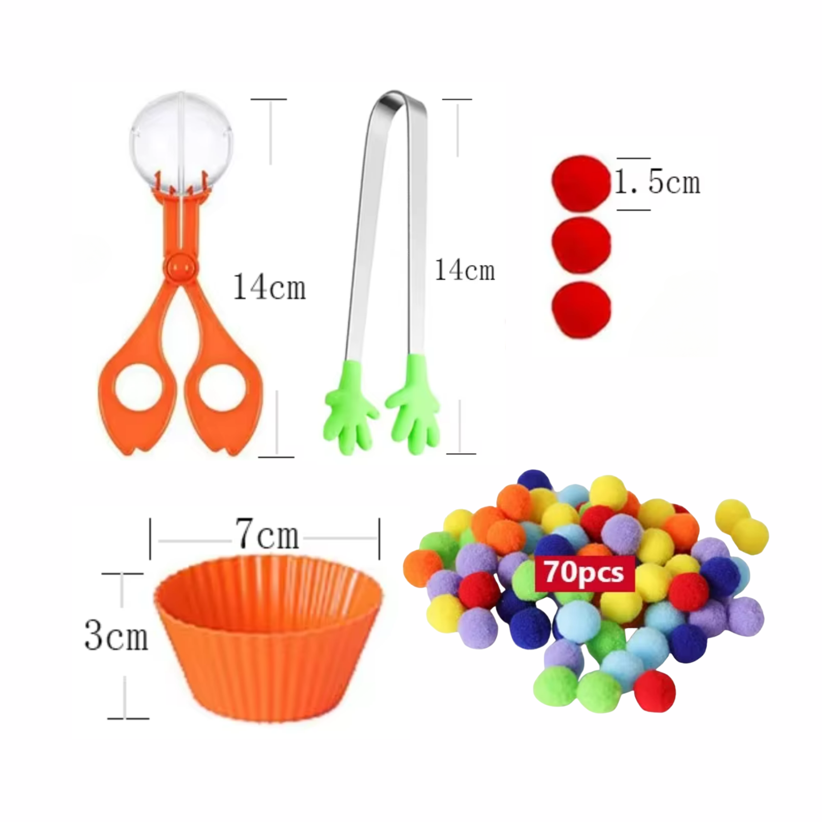 Set de clasificación motricidad pompones pinzas TEA TDAH 2