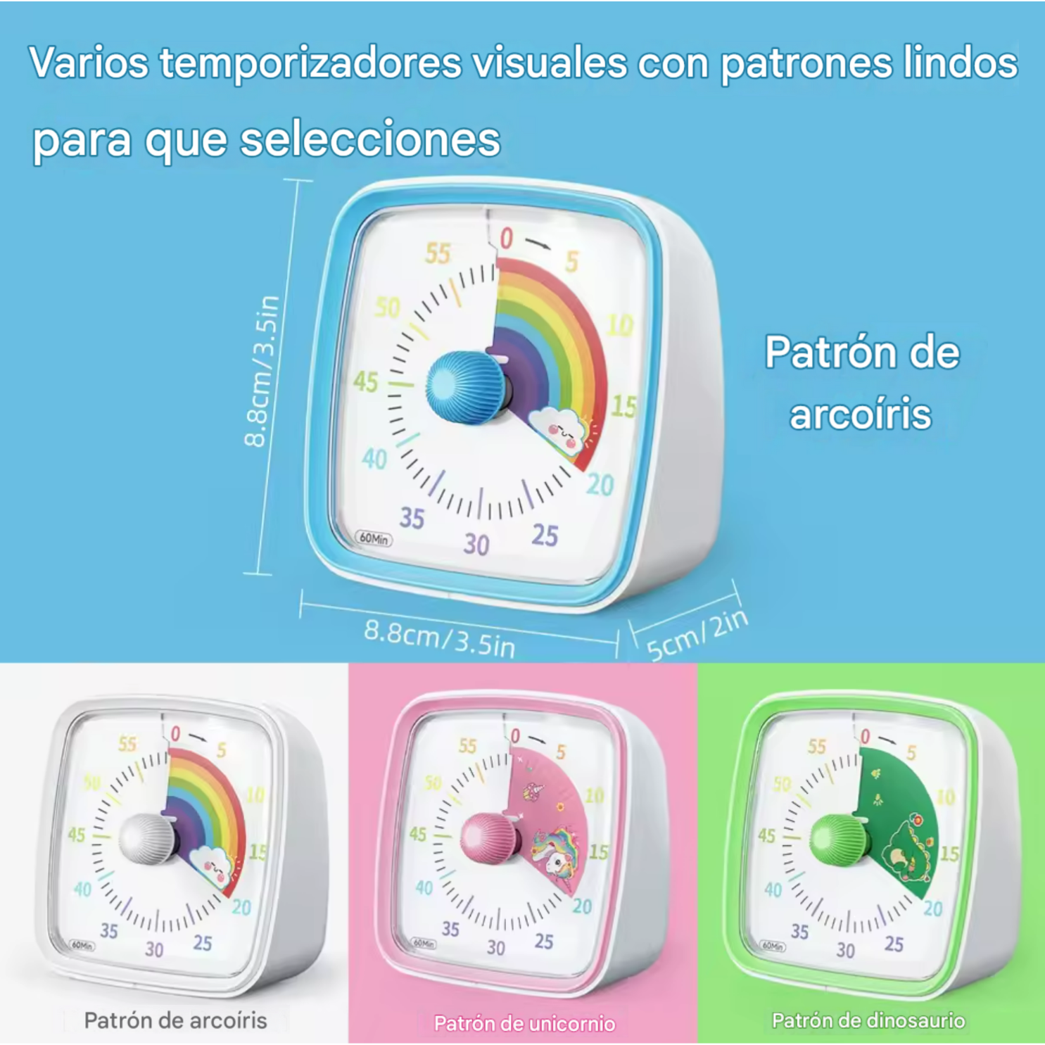 Reloj Temporizador Visual 60 Minutos - Celeste 2