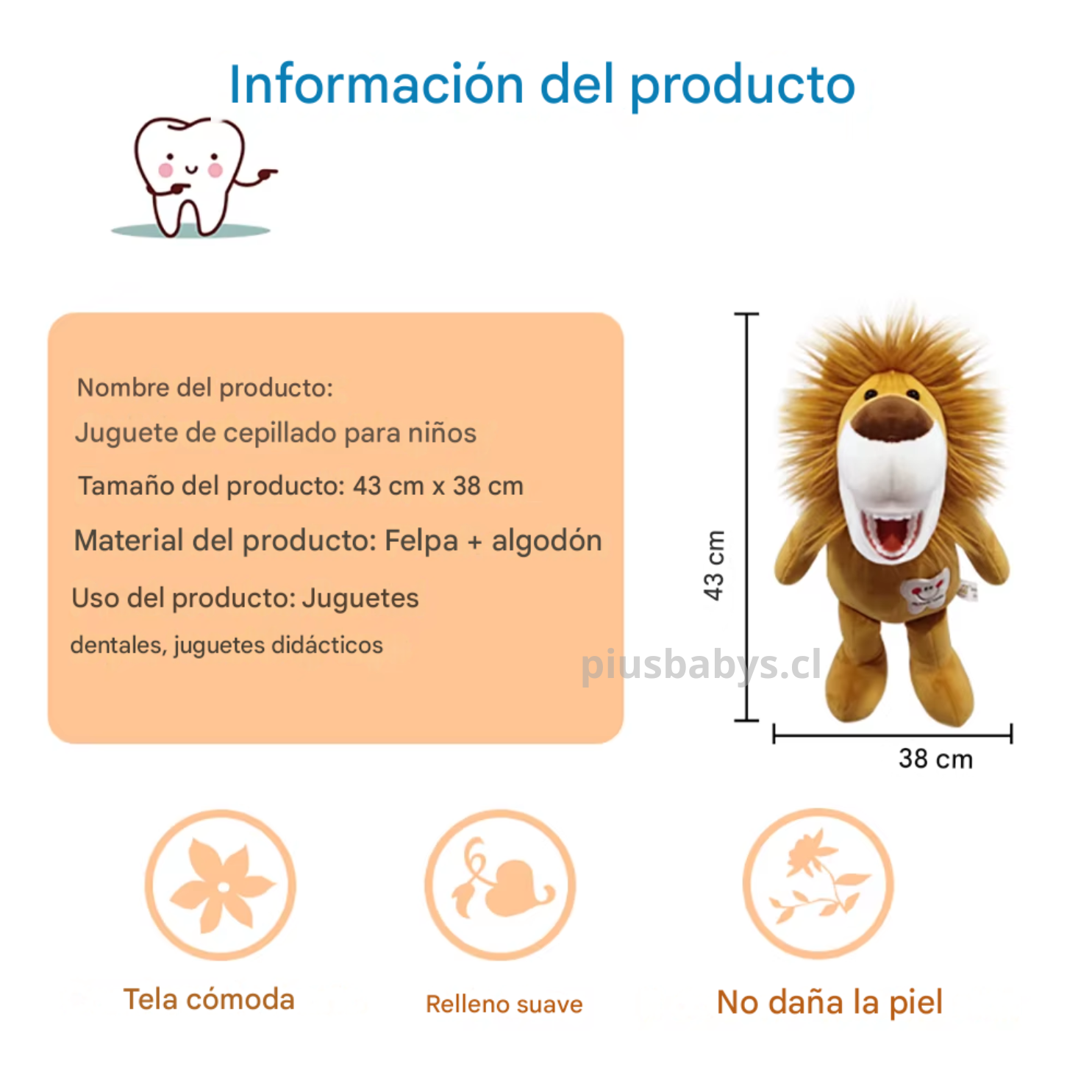 Peluches Dental Animales - Odontología - Cepillado niños 4