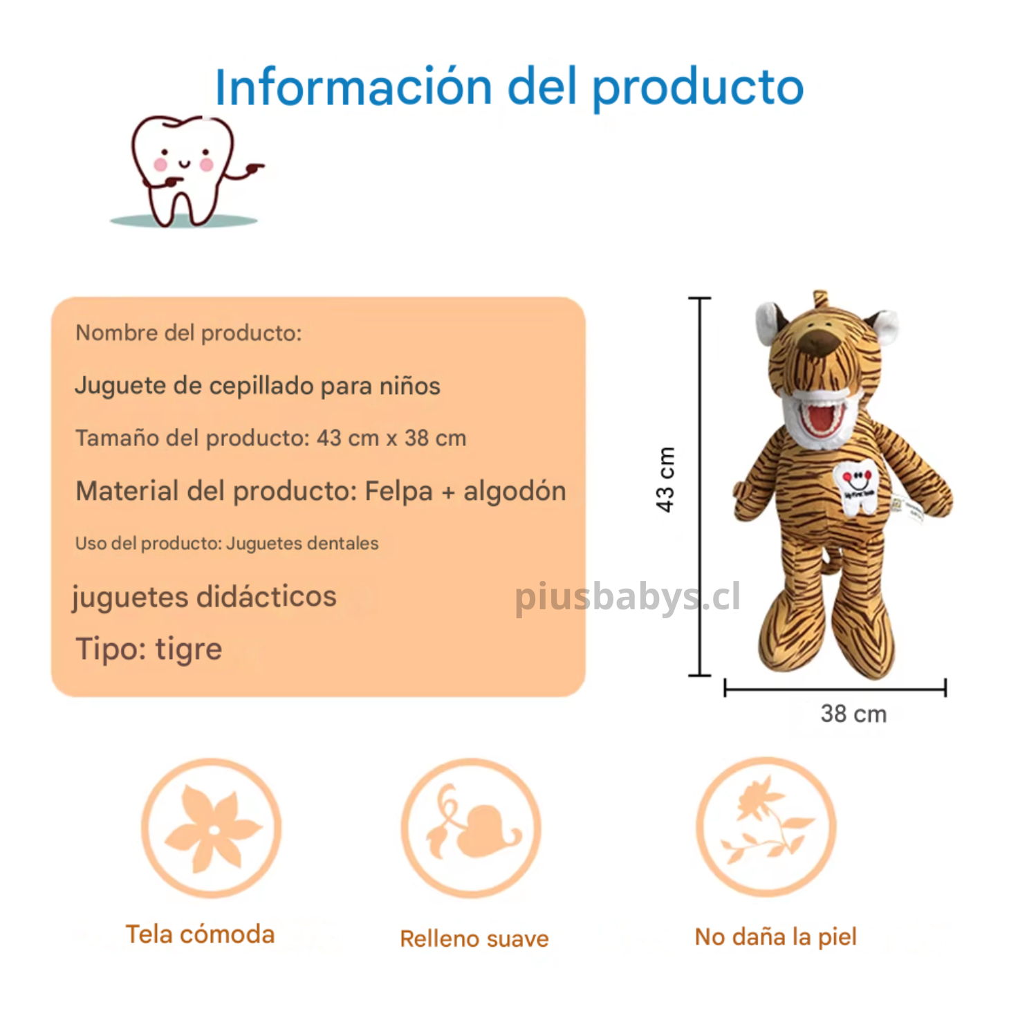 Peluches Dental Animales - Odontología - Cepillado niños 9