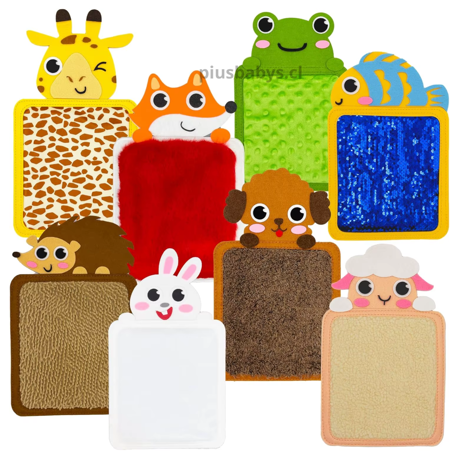 Set Sensorial 8 Texturas Diferente Animales - TEA TDAH 1