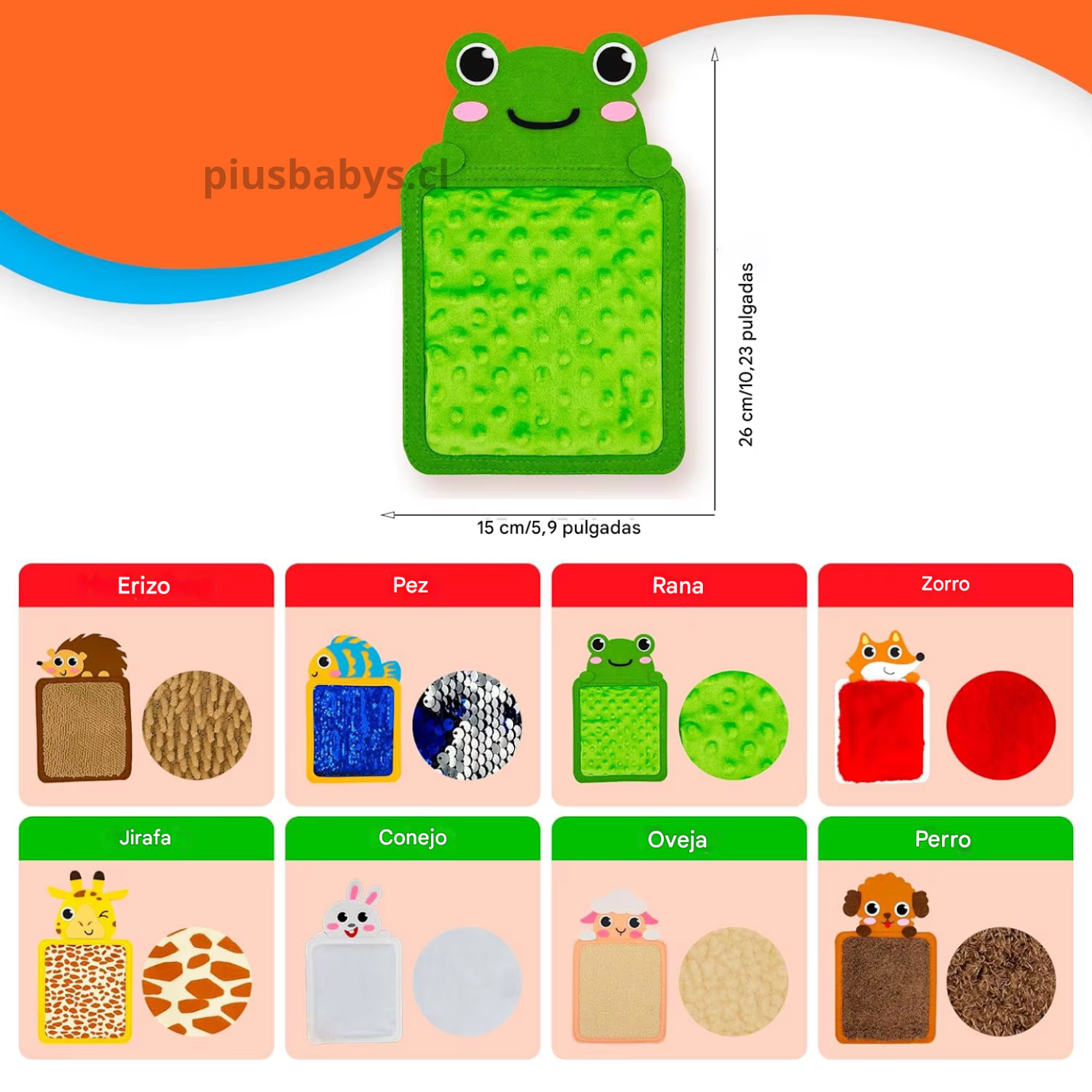 Set Sensorial 8 Texturas Diferente Animales - TEA TDAH 4