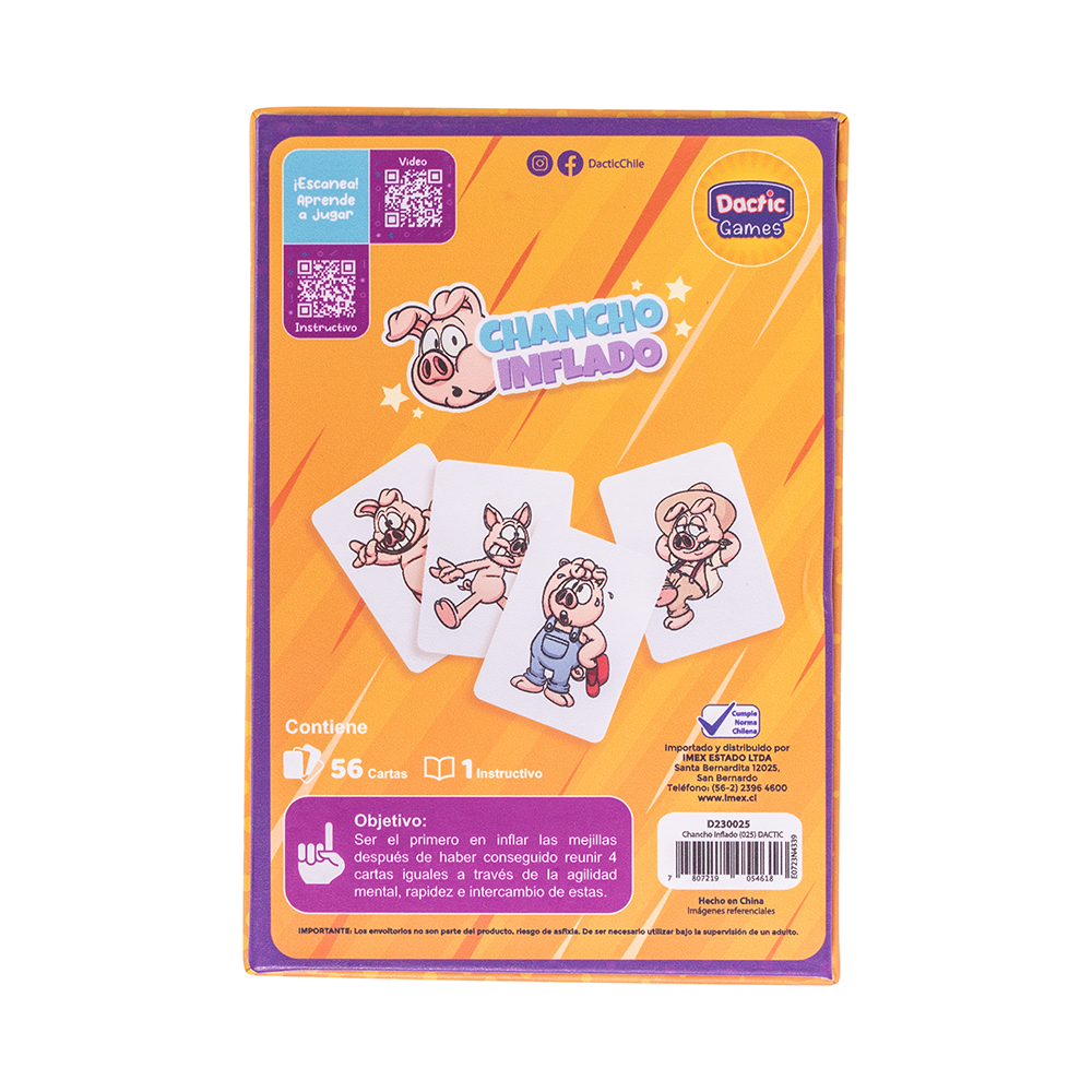 Juego Cartas Chancho Inflado - Dactic 9