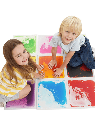 Set 6 Baldosas Pisos Sensoriales con Líquido