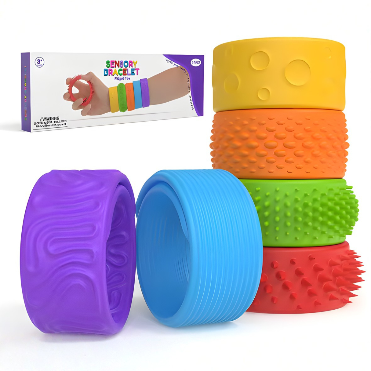 Pulsera sensorial Slap Texturizada - Set 6 unidades TEA TDAH 4
