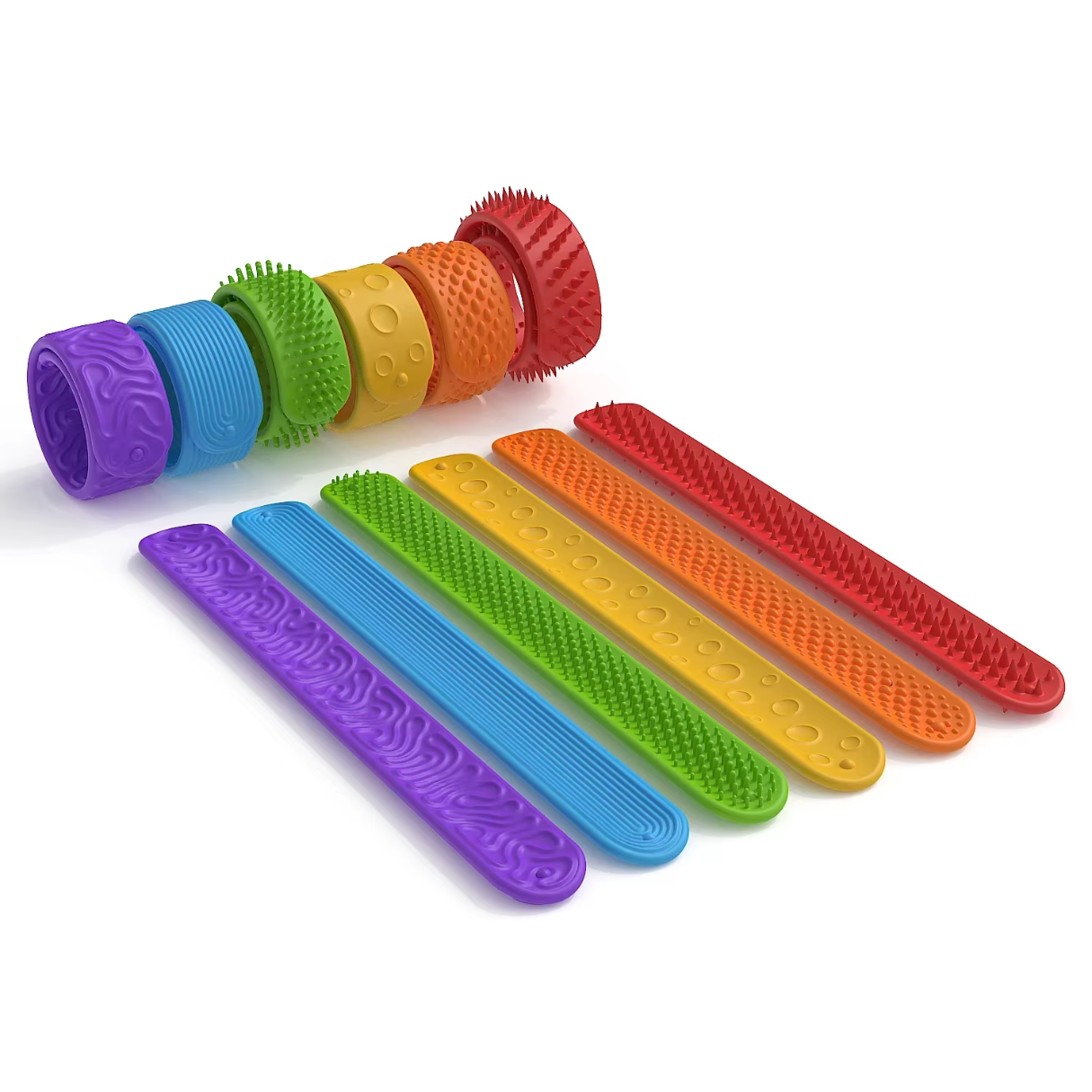 Pulsera sensorial Slap Texturizada - Set 6 unidades TEA TDAH 2