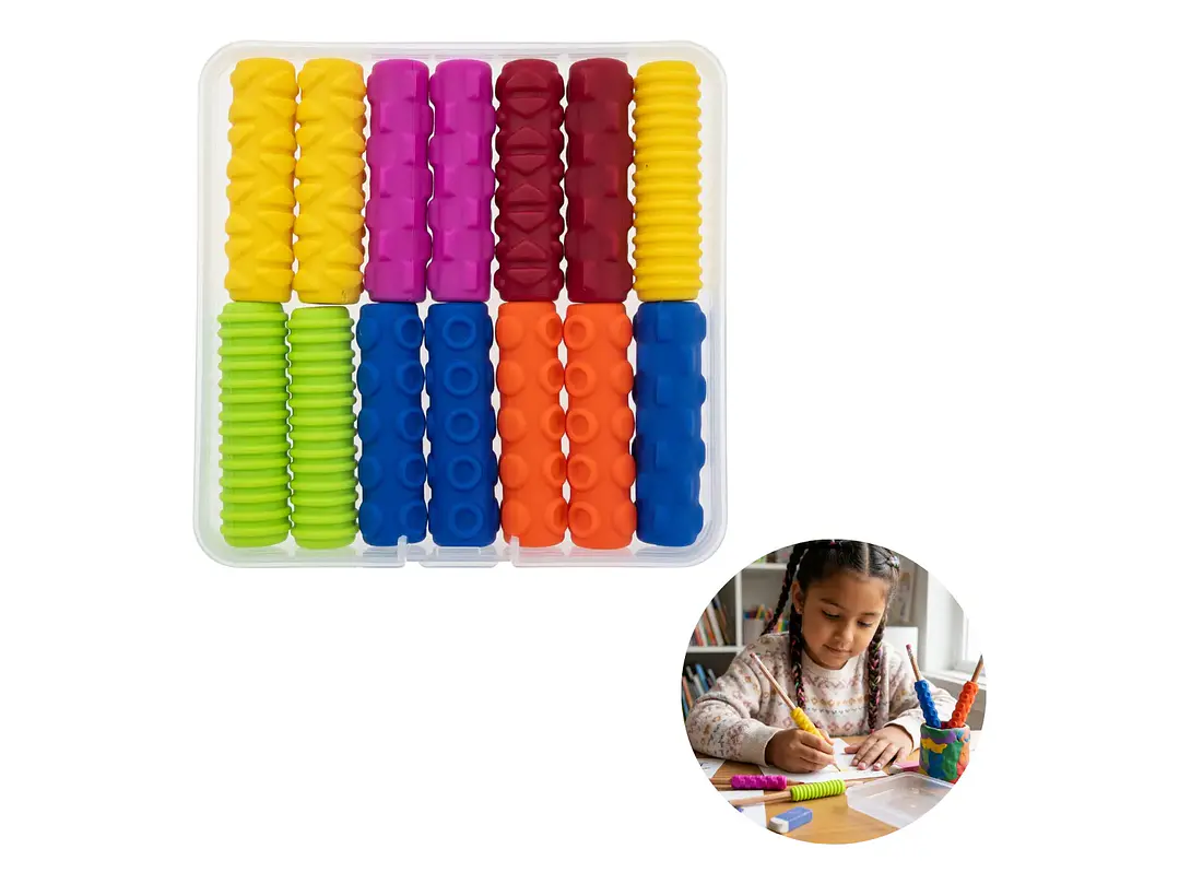 Set 14 Agarres de Lápiz para Niños - Sensorial Texturas Grip - TEA TDAH 1