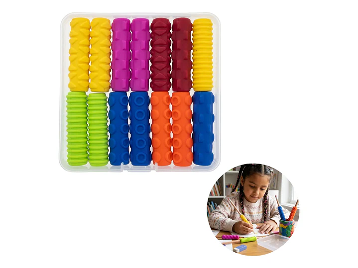 Set 14 Agarres de Lápiz para Niños - Sensorial Texturas Grip - TEA TDAH 1