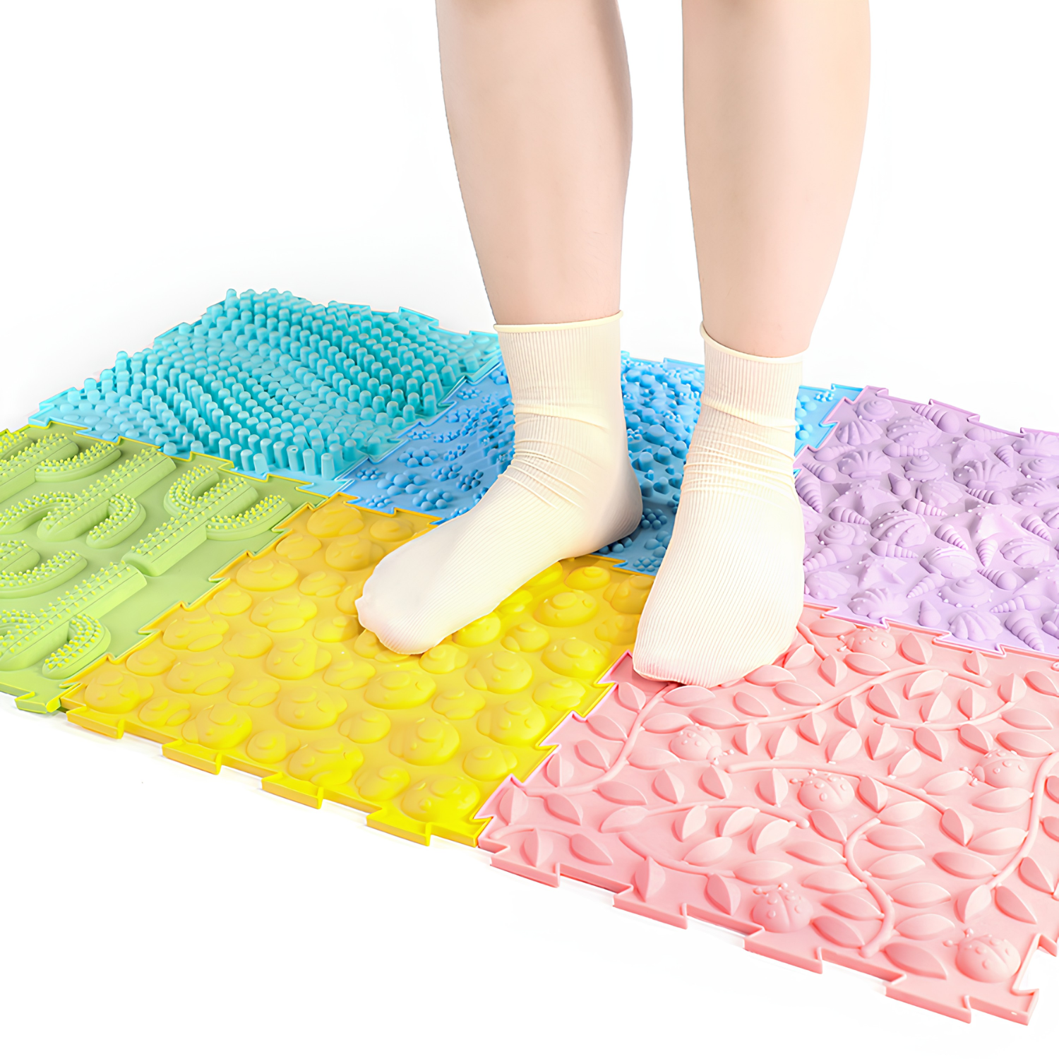 Pack 6 Alfombras Sensoriales Cuadradas con Texturas 30 x 30 cms 3