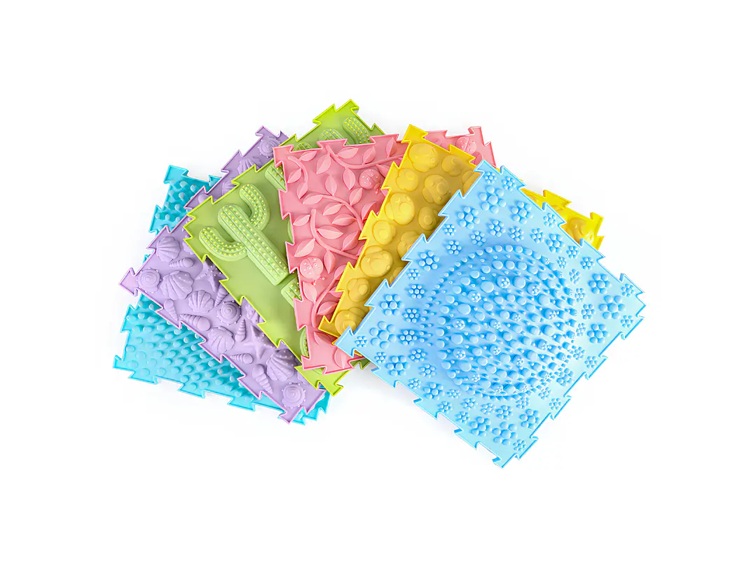 Pack 6 Alfombras Sensoriales Cuadradas con Texturas 30 x 30 cms 2